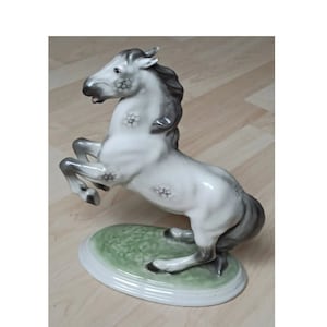 Wien Austria Keramos Porcelain Rearing Horse Stallion Lippizaner Art Deco from ~1920 WW1 WW2