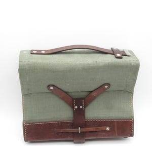 Beautiful Swiss Army Military Leather Canvas Magazine Ammo Bag Card Holder Handbag 1964 Officier Switzerland Original