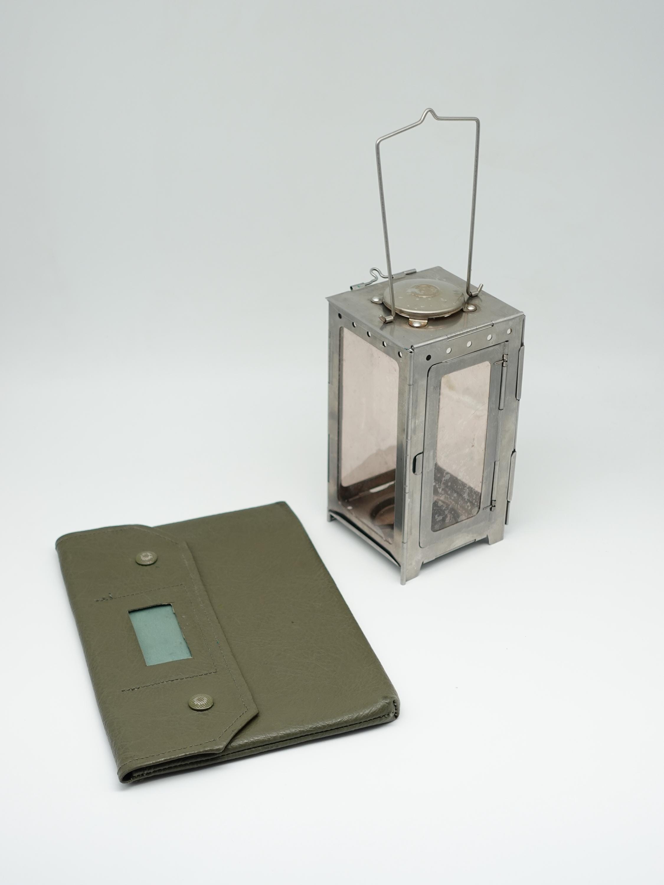 Original WWII Swiss Army Military Folding Candle Lantern With