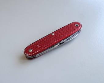 Vintage 1964 soldier red alox model Swiss Army Military Knife Wenger Delemont 64 Sackmesser Switzerland Rarity