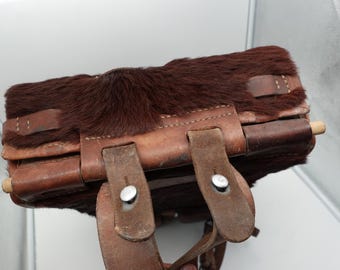 Original Swiss Army Sellier Cowhide Fur Rucksack Military Leather
