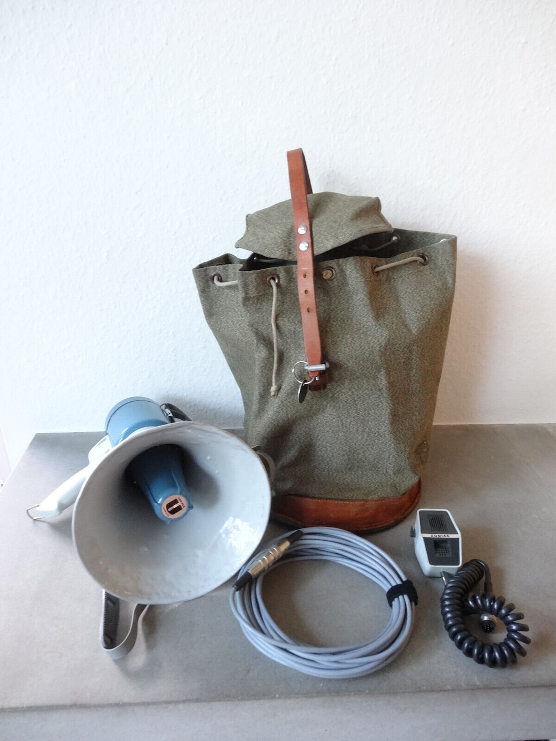 Swiss Army Military Megaphone With Salt&pepper Canvas Bag Etsy
