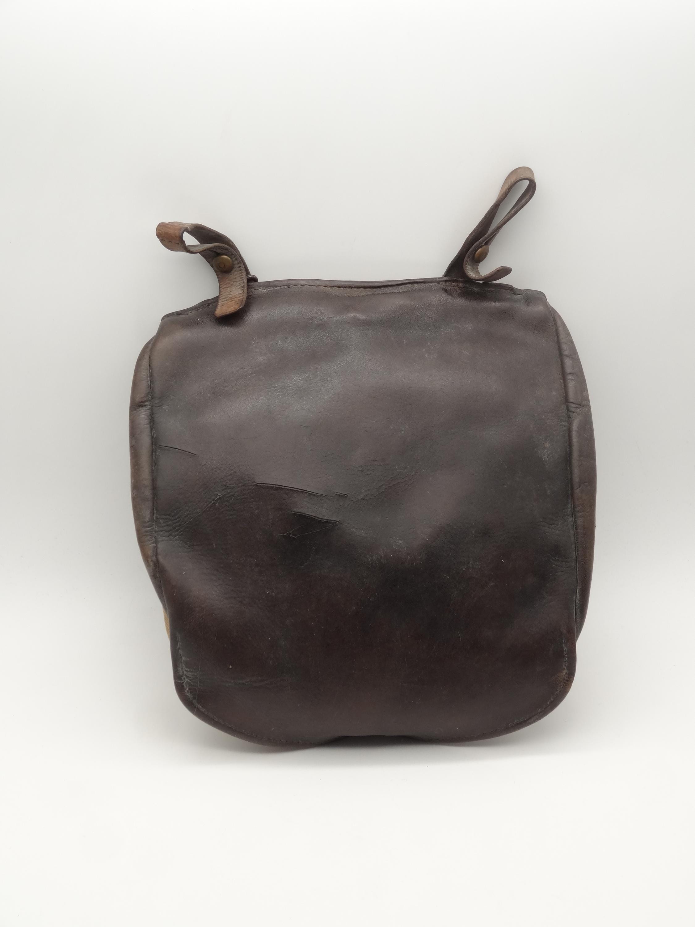 週末限定ンセール Vintage Swiss Army Military Leather Bread Bag 1909 Handmade その他