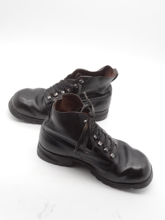 Vintage Original STRUB 1970 Swiss, Army Mountain Hiking Leather Boots shoes  || US EUR 42 Outdoor Mountaineer Alps