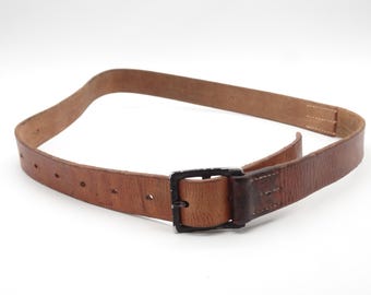 Large Swiss Army Waistbelt  Military forces leather belt Centurion Switzerland  120 cm, 47 inch Vintage 1985 Combat Surplus XL Riehns Basel