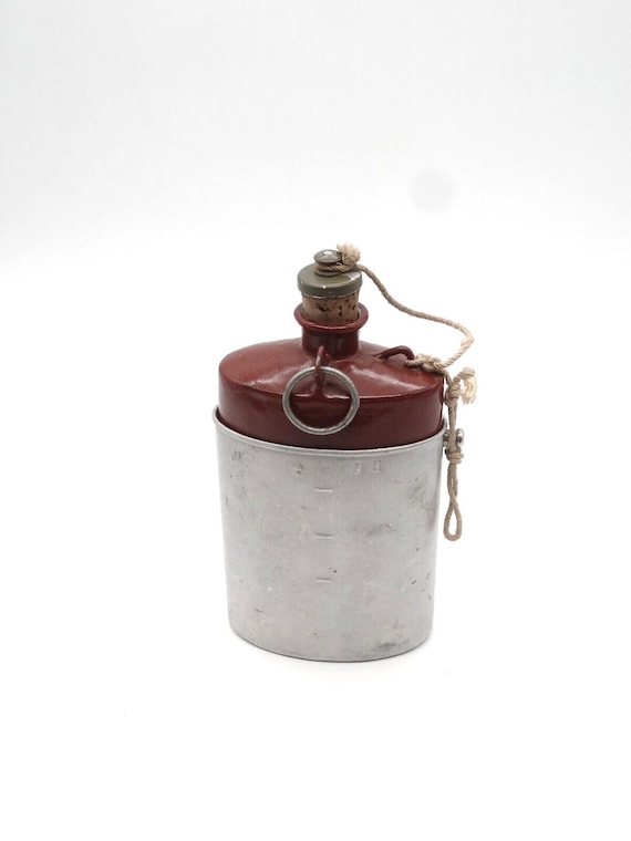 Vintage Swiss Army Military Canteen Water Bottle Old Model With