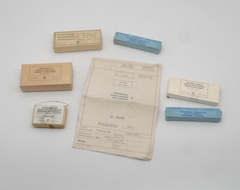 Swiss Army Military Paramedic Material (Bandages, content paper , band aid) medic boxes 1950-1980