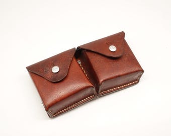 Swiss Army Military Ammunition Ammo Pouch | Schmidt-Rubin Rifle | WW1 WW2 Swiss Gear 1954 NOS Dark Leather