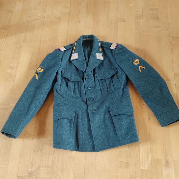Vintage Männer Schweizer original Armee Wolljacke Uniform Anzug Top Military Grey Pea Coat