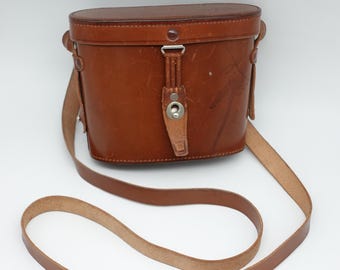 Antique Vintage 30s 1930s Carl Zeiss Jena Leather case for Binoculars Hiking Hunting Gear Decor Cabin Collection