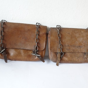 2x Stunning Swiss Army Leather Saddlebags - Horse Saddle Bags - Pair of Swiss Military Bag Biker Motorcycle Harley Davidson CH