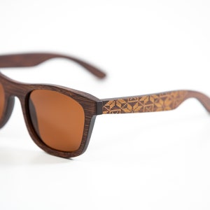 Bamboo, square wayfarer style, wooden sunglasses, handmade personalized gift, Unique engraved sunglasses, Vithom