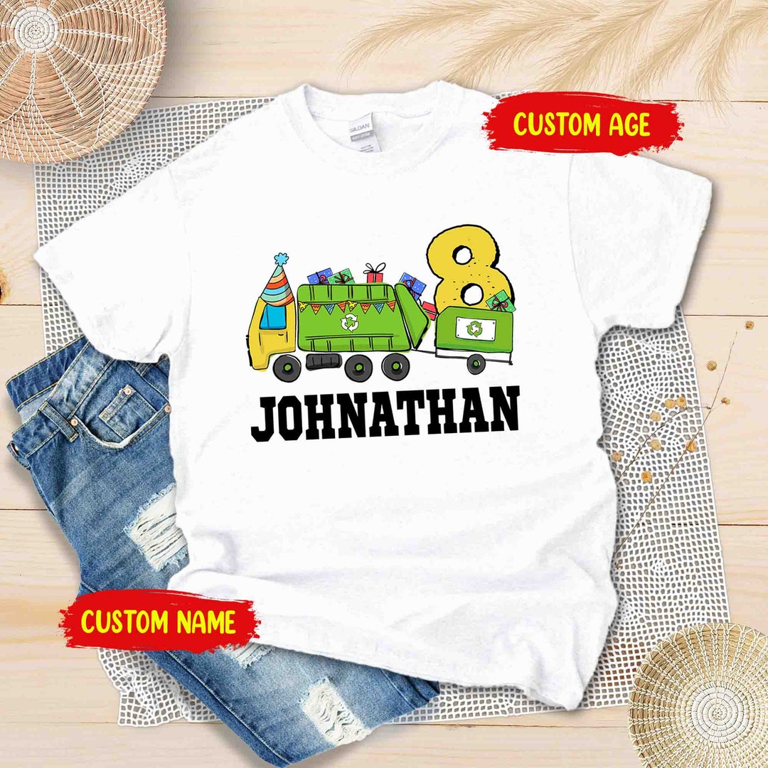 Personalized Garbage Truck Birthday Shirt Custom Trash Truck Etsy