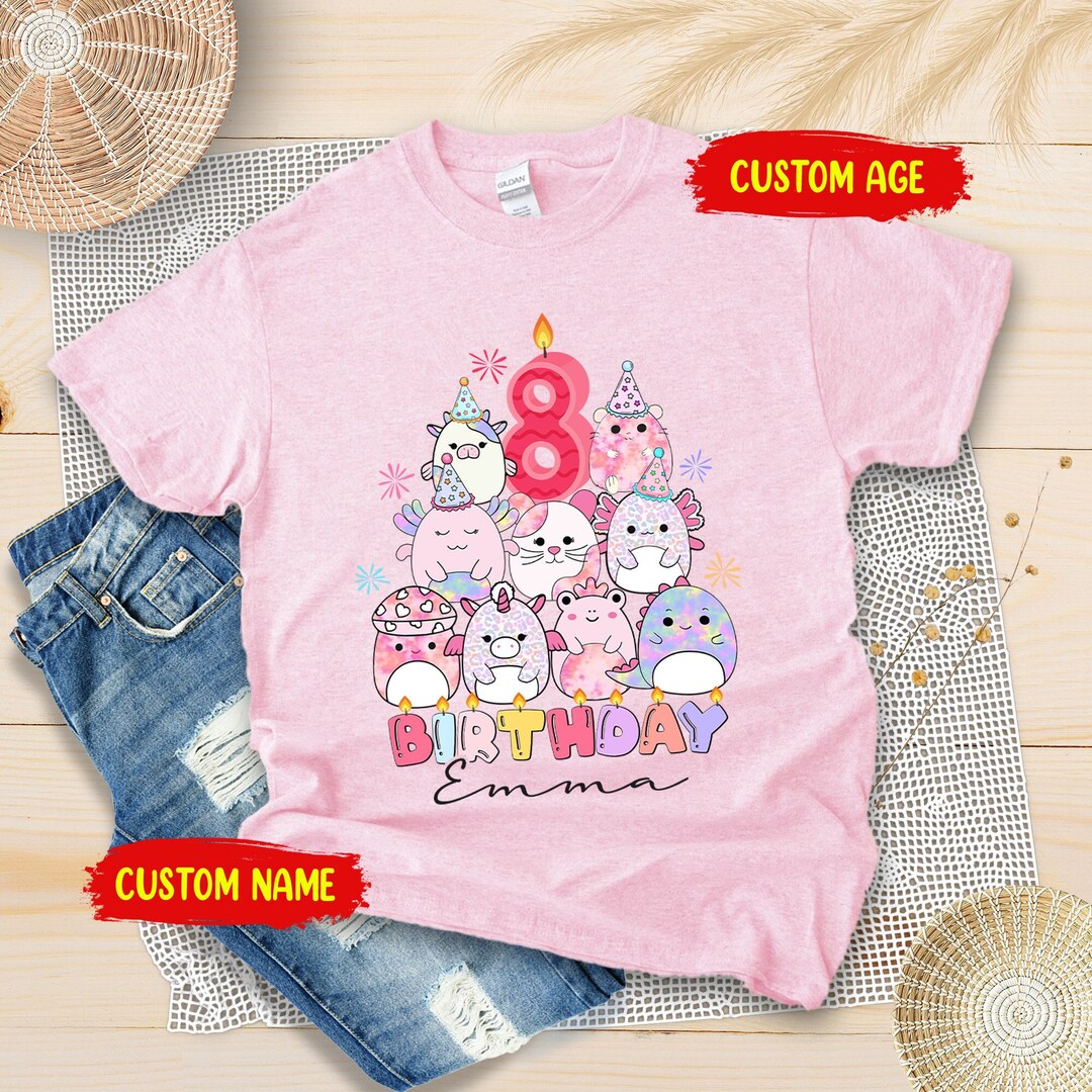 Personalized Squishmallow Birthday Girl Shirt Custom Etsy