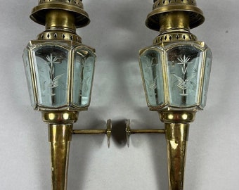 A pair of OETS RIJTUIG BRASS carriage lamps