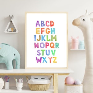 Set of 6 Printable poster for playroom, Kindergarten Poster, Educational Poster, Playroom Poster, Printable, Montessori, Homeschool Poster