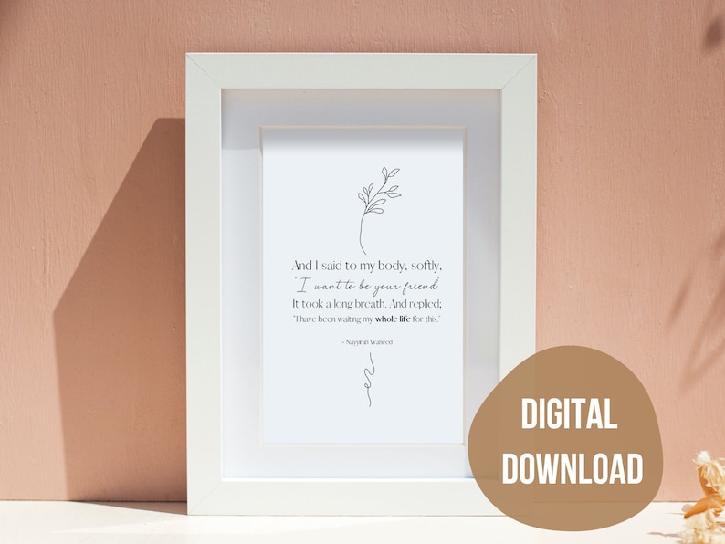 Poesia di Nayyirah Waheed Stampa: Citazione sull'amor proprio (download digitale) immagine 1