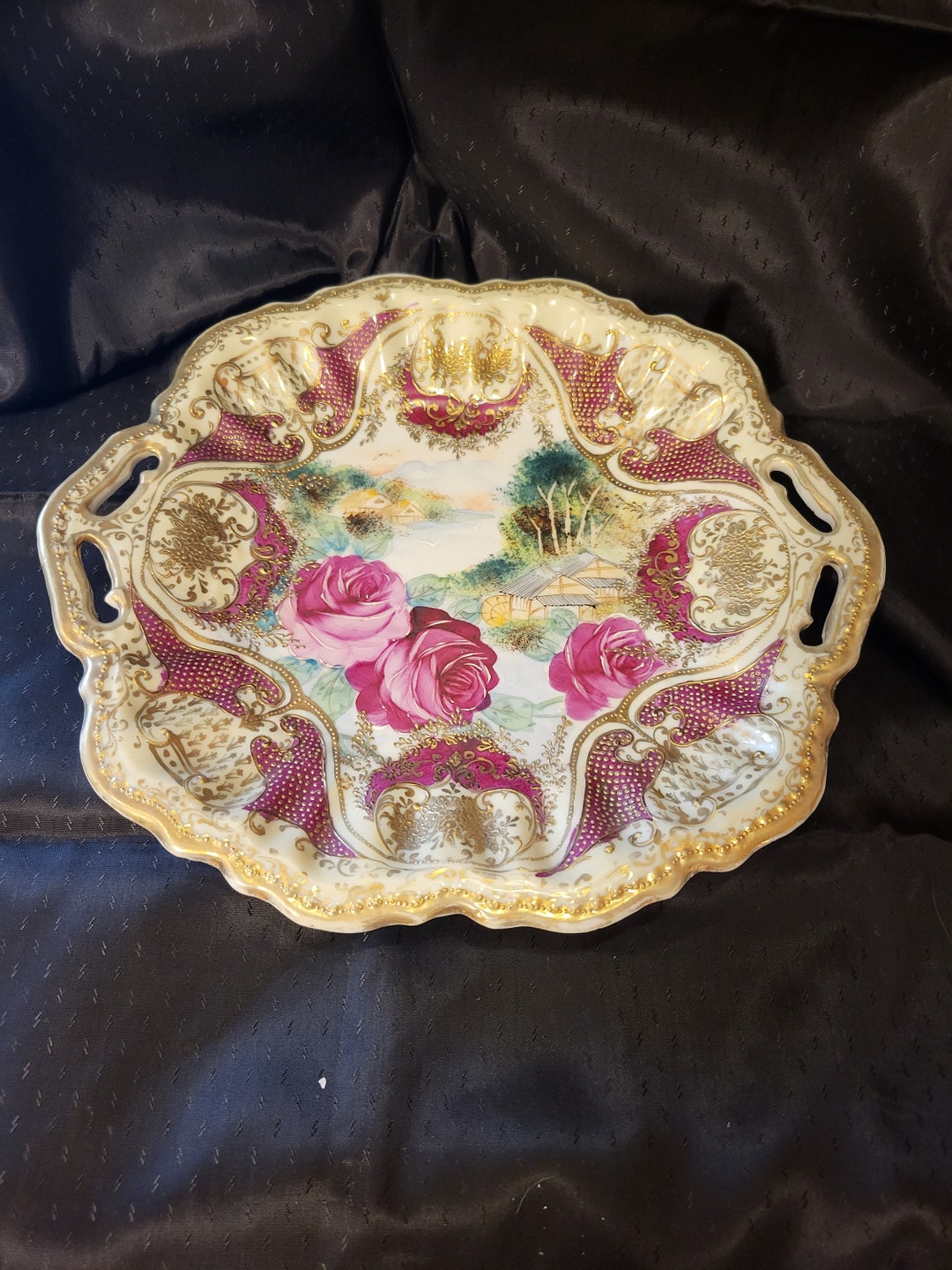 Royal Kinran Japanese Nippon Cake Plate Etsy