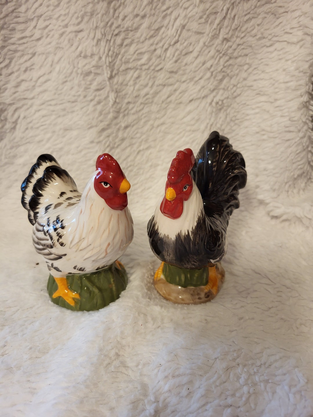 Cracker Barrel Rooster and Chicken Shakers Etsy