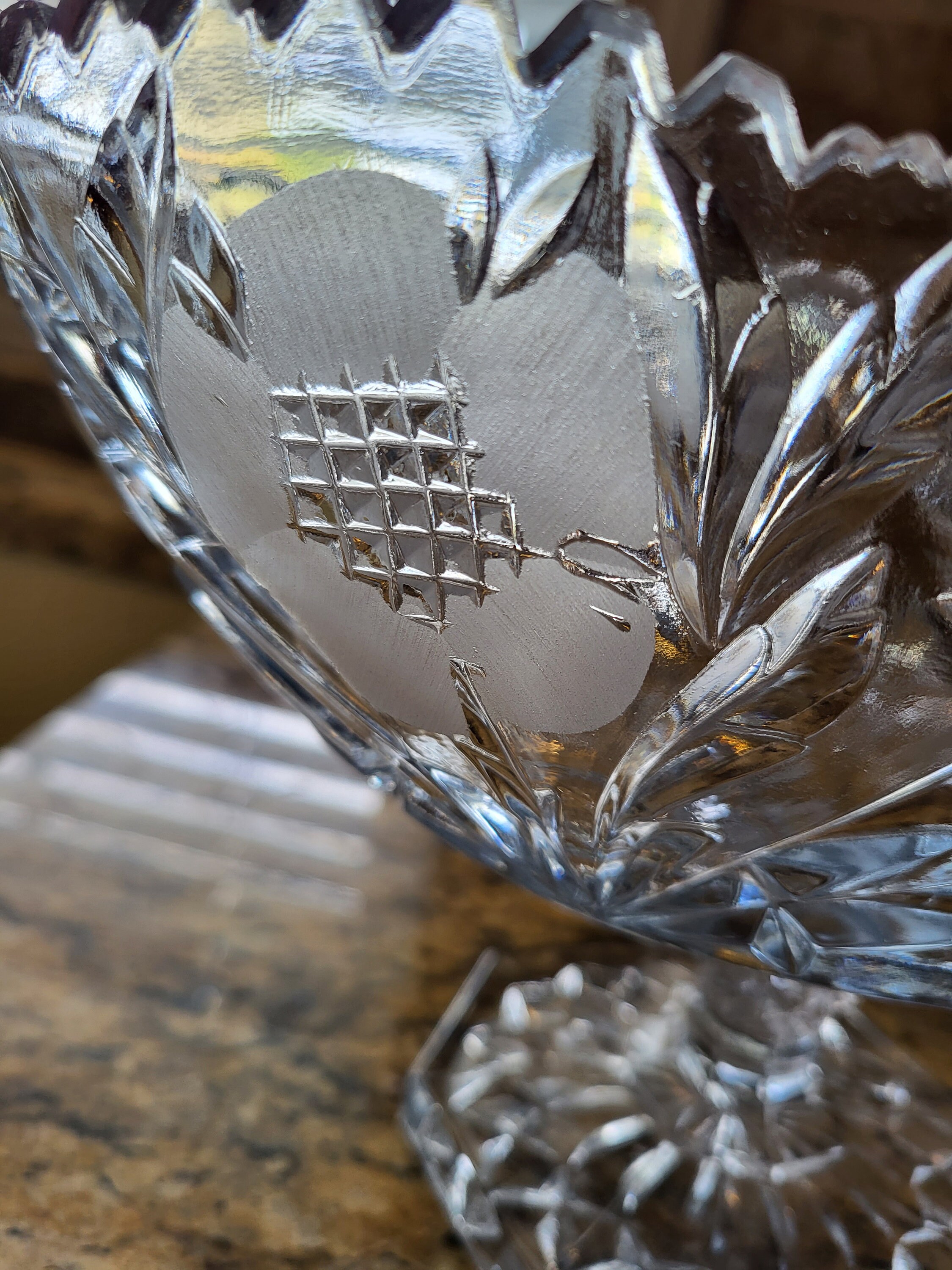 Vintage Japan Crystal Bowl, Crystal Clear Studios Japan