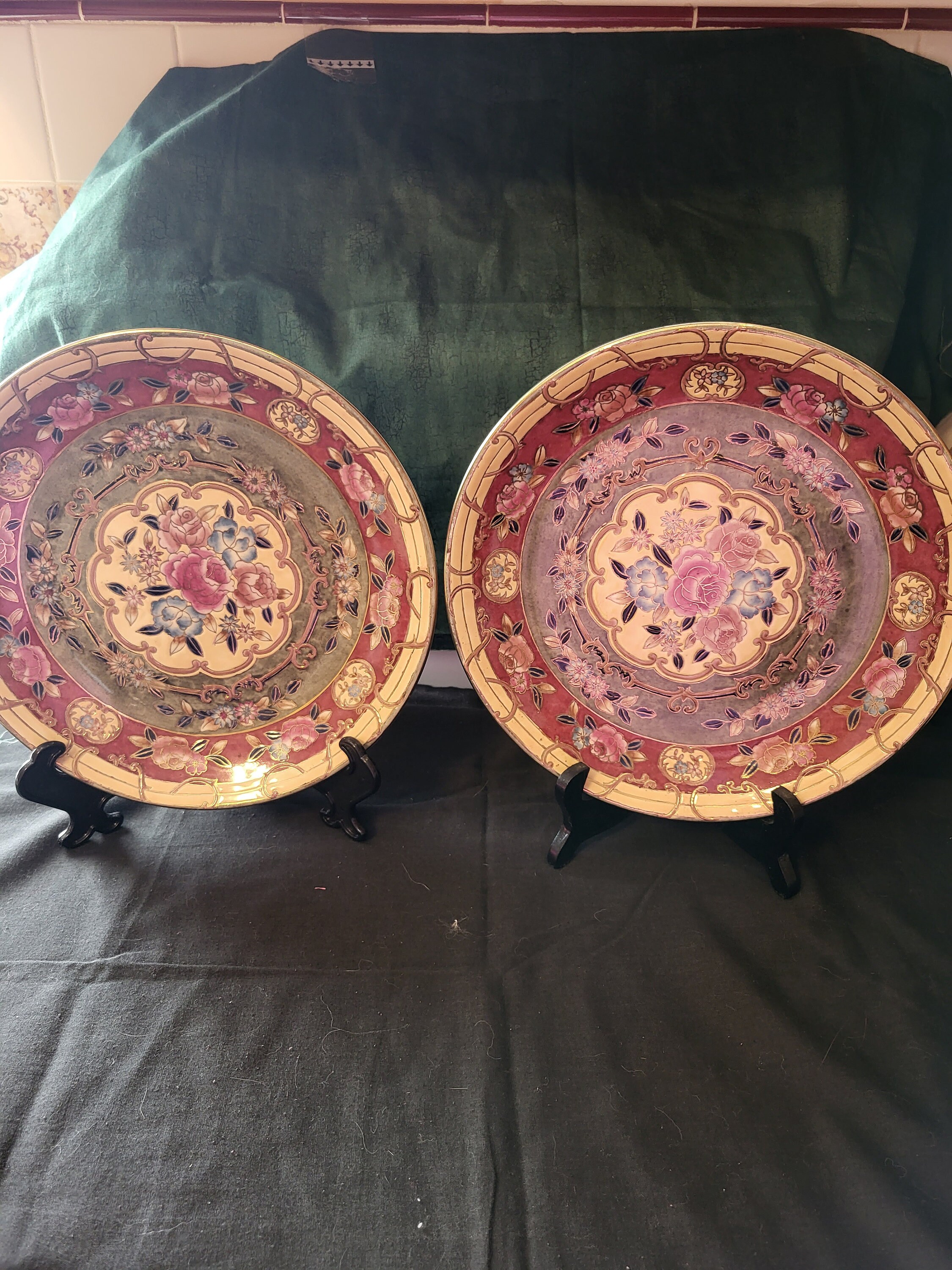 set-of-2-oriental-decorative-plates-etsy