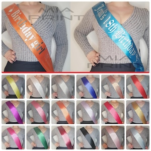 PERSONALISED SASH - Personalised Hen Night Sash Personalised Birthday Sash Event Corporate Personalised Sash Customised Text Print UK Made