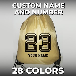 Drawstring Bag  Personalised Name and NumberSoccer Football Basketball School Club PE Custom Sport Shoe Kids Backpack Gym Wellies Boots
