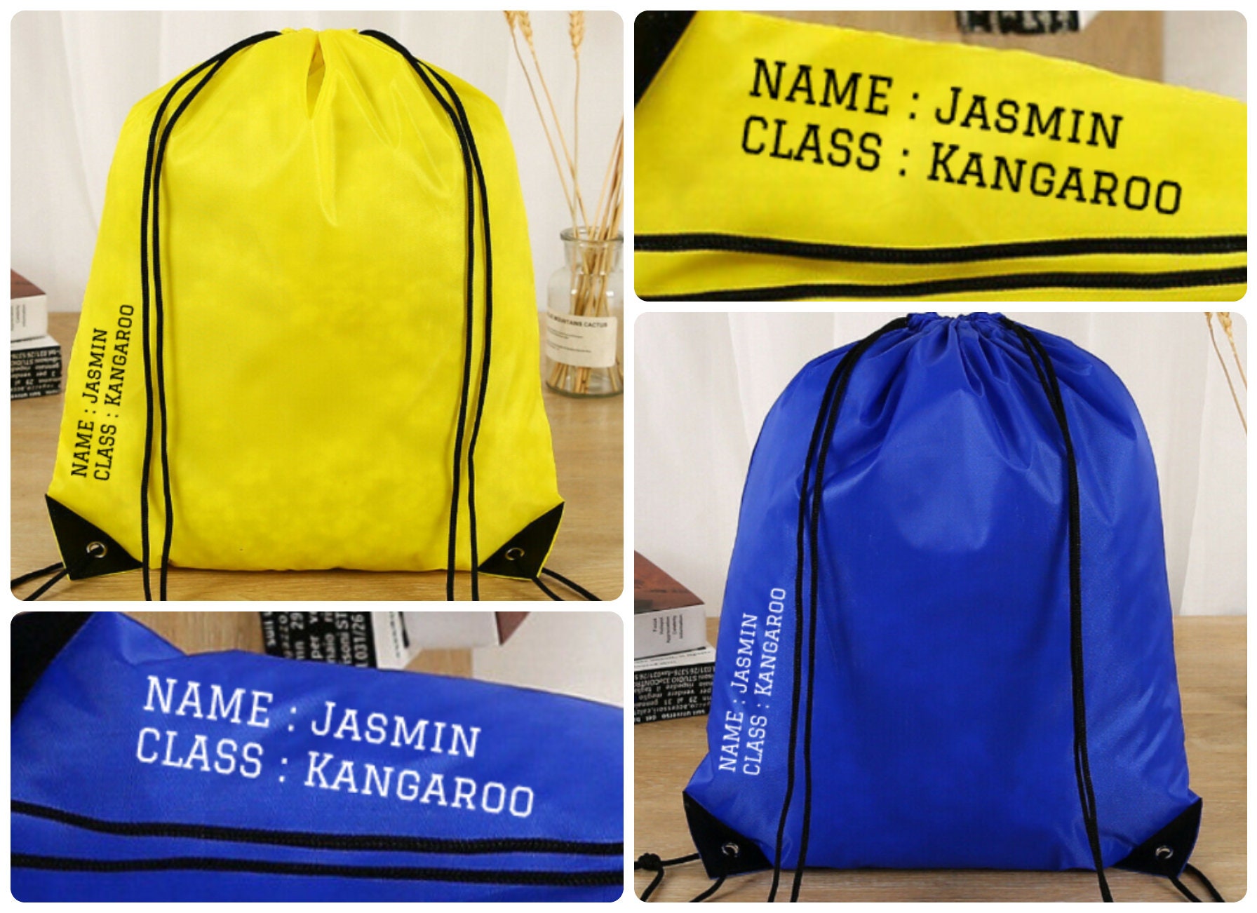 Personalized Drawstring Bag – Kids Dance Backpack For Swim, Gym, School | Various Colors