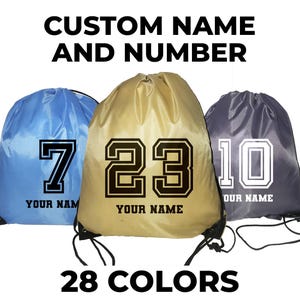 Personalised Drawstring Bag Custom Name Custom Number Shoes Bag Swimming Bag | Team Sport Bag Football Soccer Basketball School Bag UK