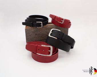 Leatherbelt Handmade, Genuine Leatherbelt, Classic Leatherbelt/ Custom size, small and big width/ Colours Red, Black/ For men and women