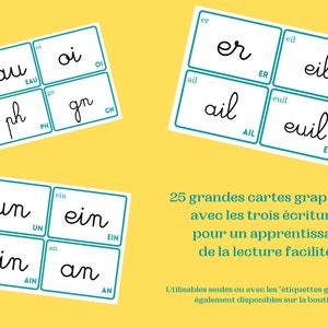 Montessori Grapheme 25 Lernkarten Laute lesen Silben schreiben