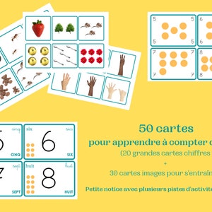 Kit calcul Montessori compter de 1 à 10 - chiffres nombres compter comparer quantités