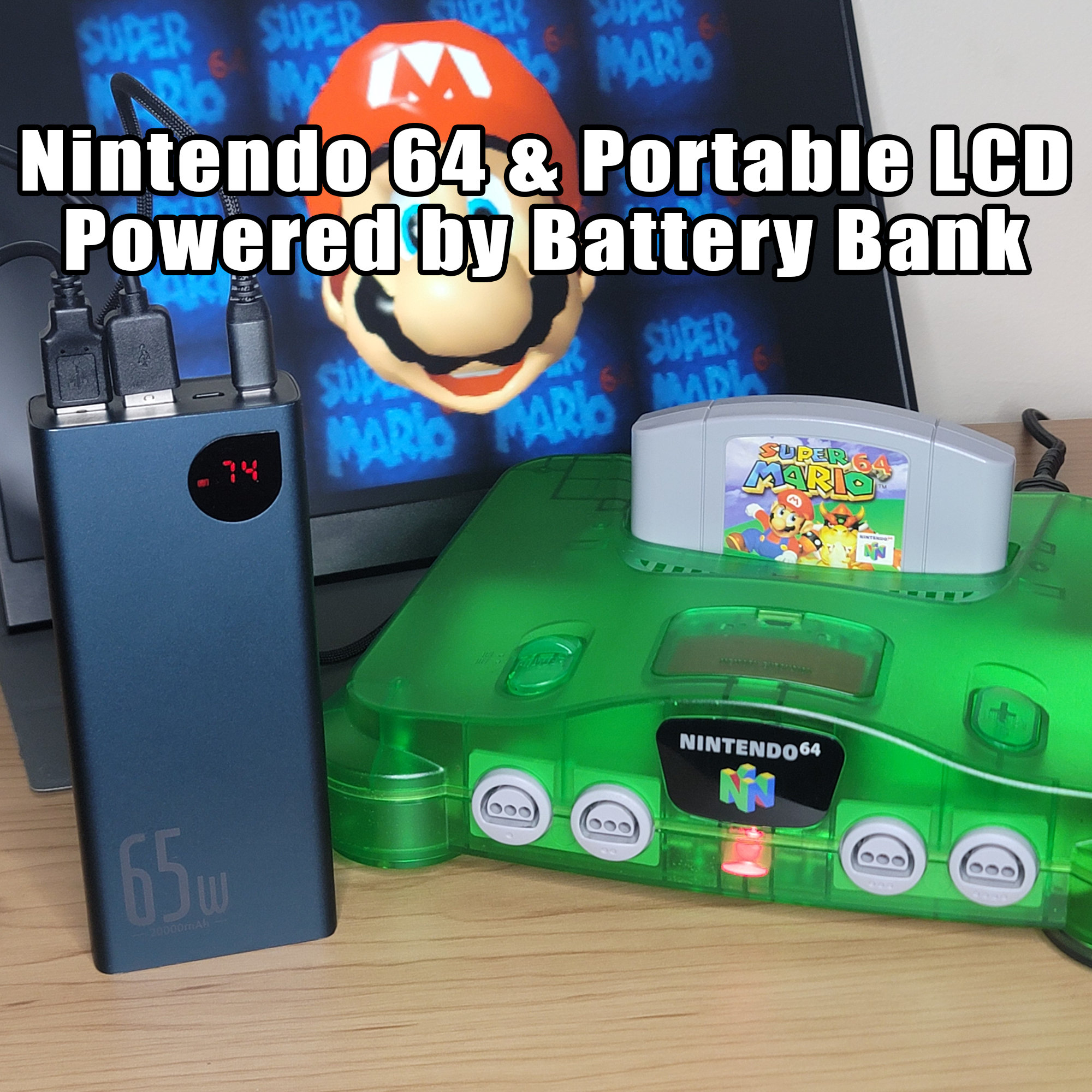 USB-C Power Supply for Nintendo 64 With 3D Printed Case - N64