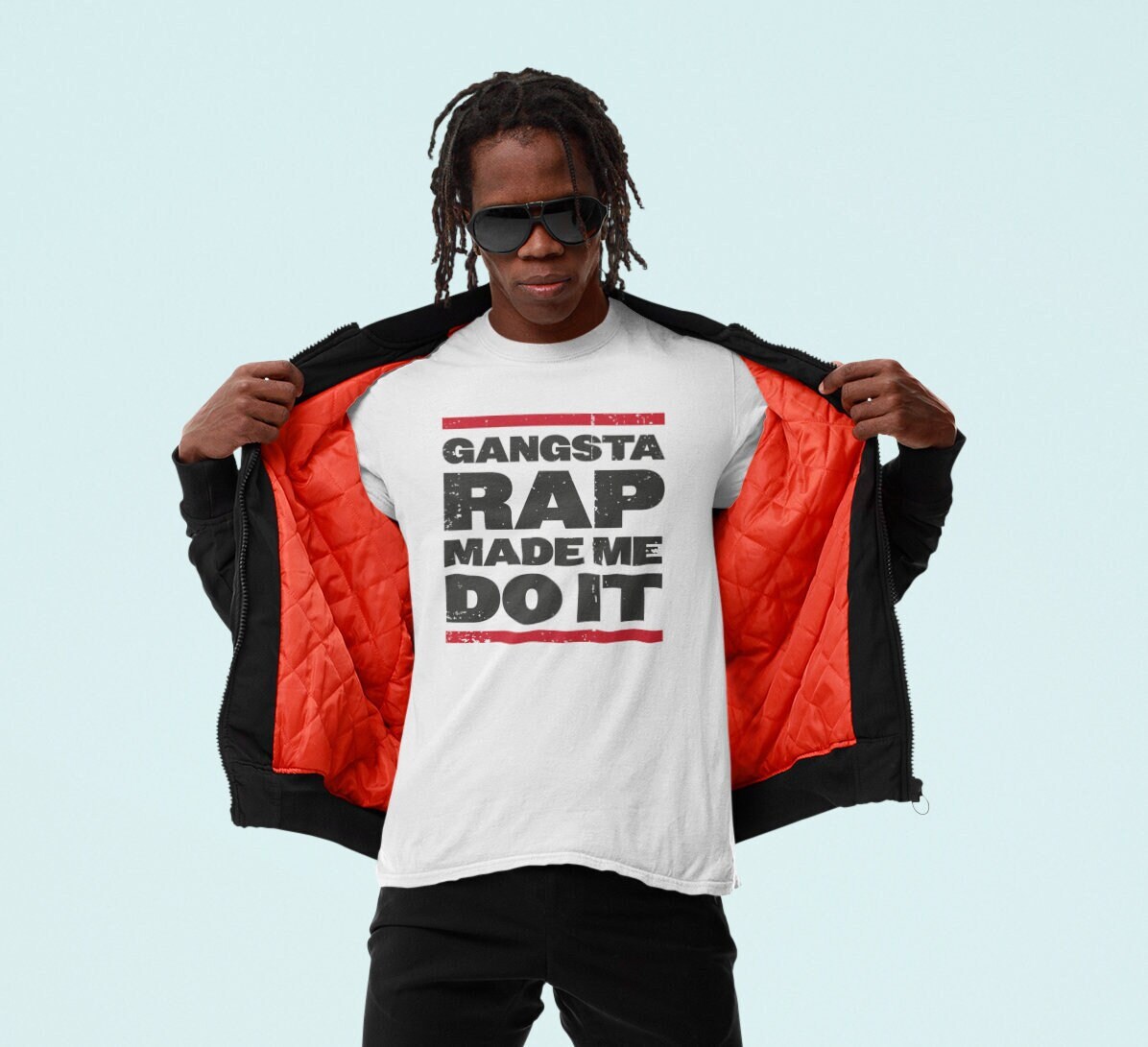 T shirt Old School Rap Vibes Gangsta Rap Made Me Do It T shirt. Available in Black and White. Etsy