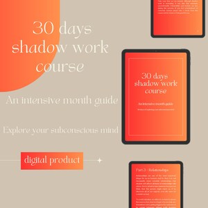 Shadow Work Journal, curso de 30 dias, produto digital, planejador digital, PDF digital + para impressão, iPad, boas notas, diário de mindfulness