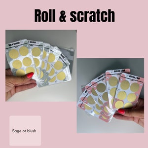 Roll & Scratch challenge, scratch off challenge, scratch off,  mini savings, fun savings, cash budgeting, Physical Product