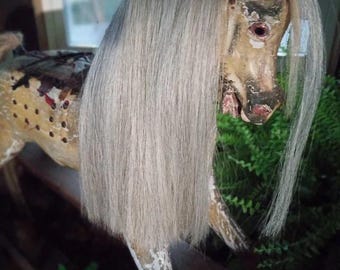 Rocking horse mane made with Real horse hair 14 inch (33cm) long 8 inch (20cm) wide