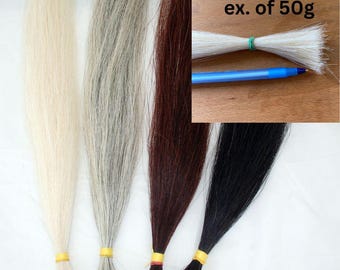 Paquete de pelo de caballo suelto: 50 g, 45 cm, colores surtidos
