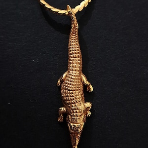 14K Gold Filled crocodile necklace,Corrodible alligator pendant Sterling silver 925 handmade,animal necklace,wild animals,Unisex Necklace