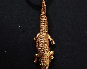 14K Gold Filled crocodile necklace,Corrodible alligator pendant Sterling silver 925 handmade,animal necklace,wild animals,Unisex Necklace