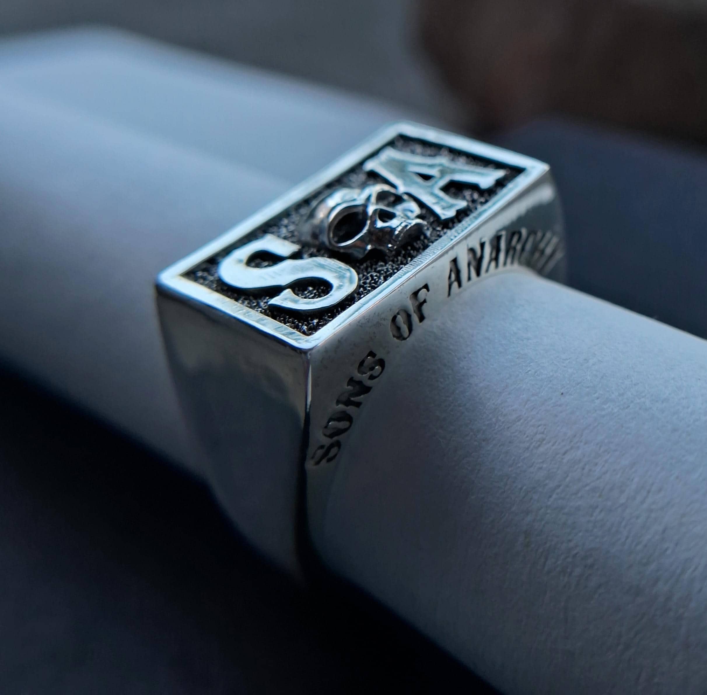 Men's Sons of Anarchy Skull Ring 925 Silver Handmade Man Skull Signet ...