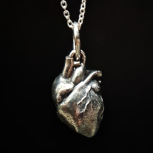 925 Sterling Silver Anatomical Heart Pendant: Doctor Nurse Jewelry