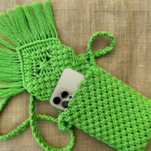 Macramé Mobile Crossbody Bag - Sommerfarben, anpassbar