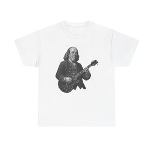 Camiseta de guitarra de Benjamin Franklin / Camiseta de música rock histórica