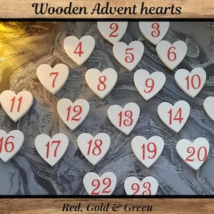 Wooden Advent Calendar Numbers 1-25 | DIY Christmas Hearts