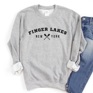 Finger Lakes Crewneck, Keuka Crewneck, Finger Lakes Shirt, Upstate New York Lakes, Seneca Lake, Cayuga Lake, Owasco Lake, Skaneateles Lake