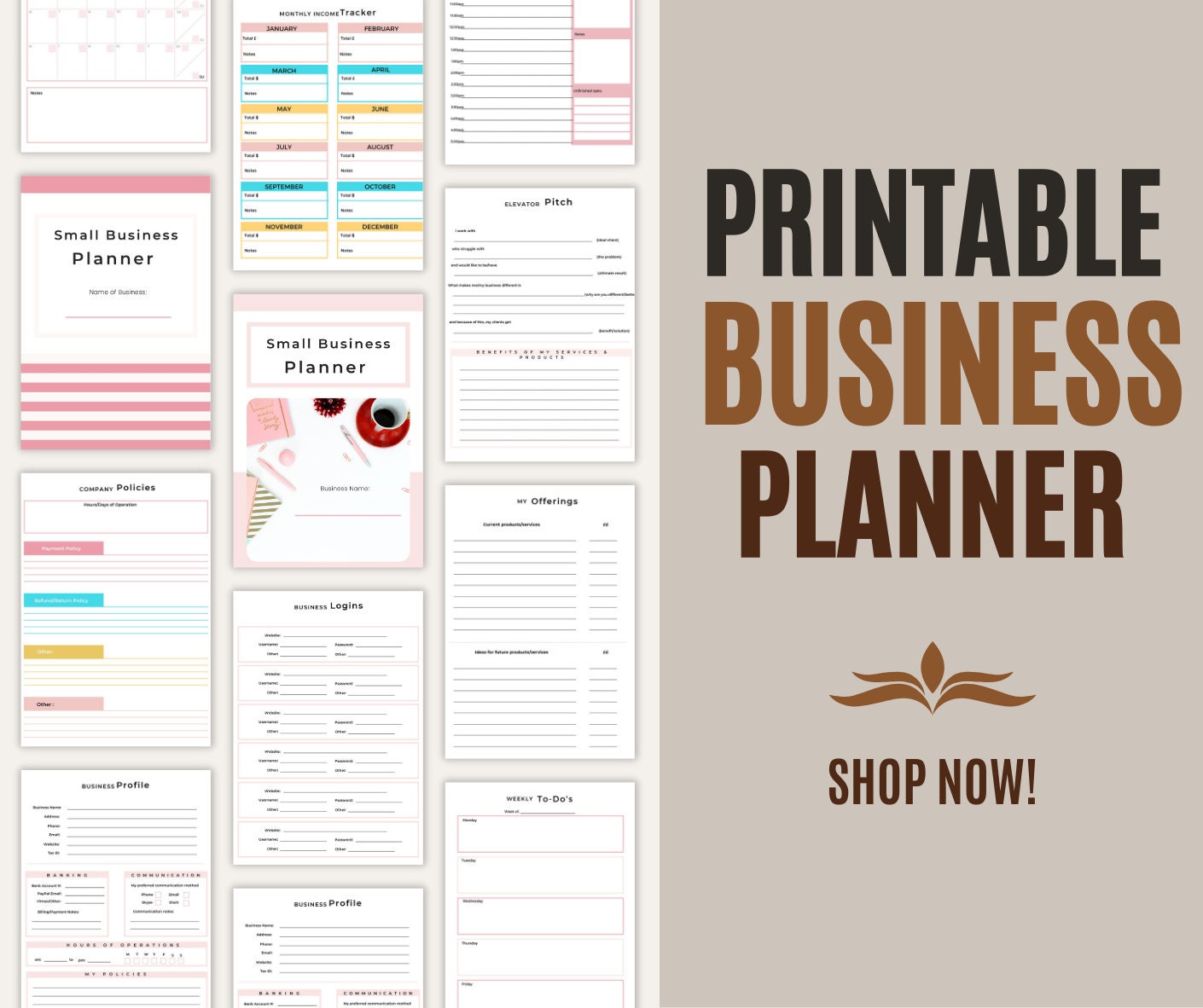 Business Planner Printable Instant Download, Printable Business Plan ...