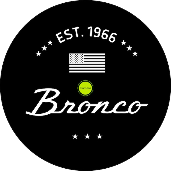 Bronca Ford Bronco, Bronco 1 "Est. 1966", US-made Spare Tire Cover, Camera ready USA mfg. with Outdoor Heavy Duty Marine Grade Vinyl