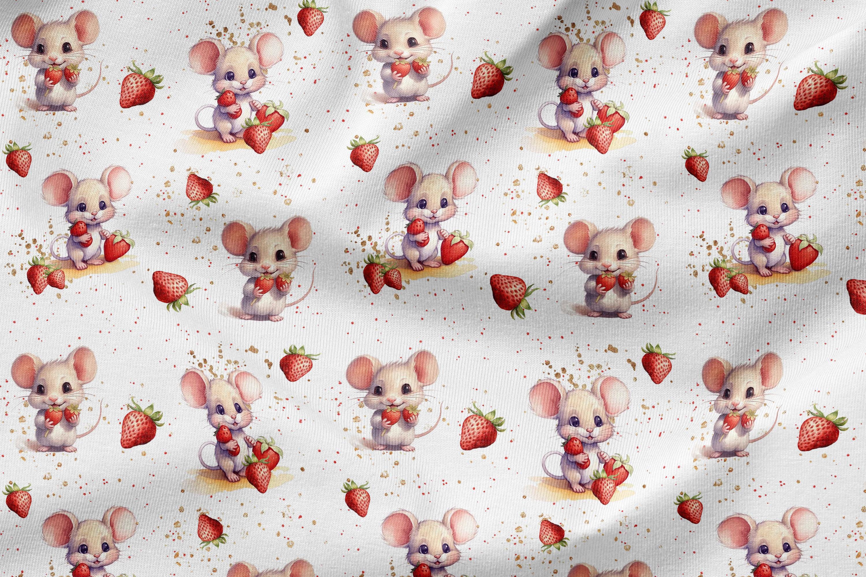 Mouse And Raspberry Fabric Jersey In-house Production