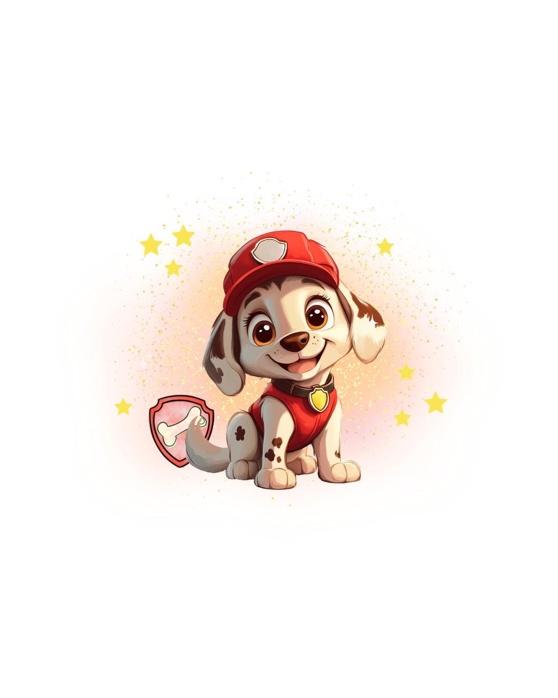 Paw Patrol Aufnäher – Marshall Als Bügelbild, Ca. 7,1 X 5,4 Cm – Zum Aufbügeln Oder Aufnähen